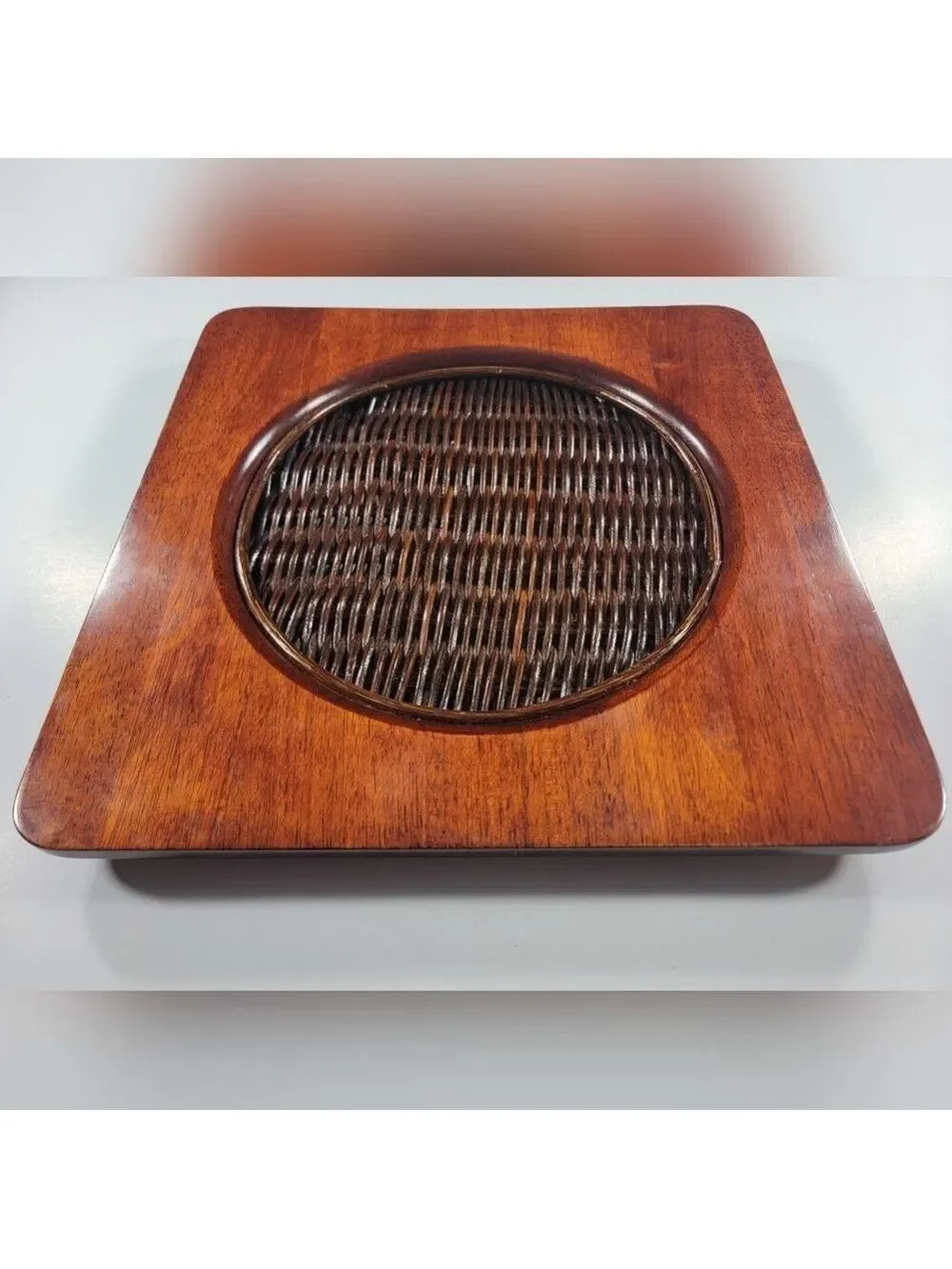 Lenox Riverwood Teak Square Plate Charger Decorative Rustic Cabin Replacement